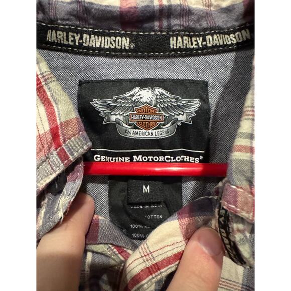 Harley Davidson Flannel Short Sleeve Mens M - Picture 4 of 6